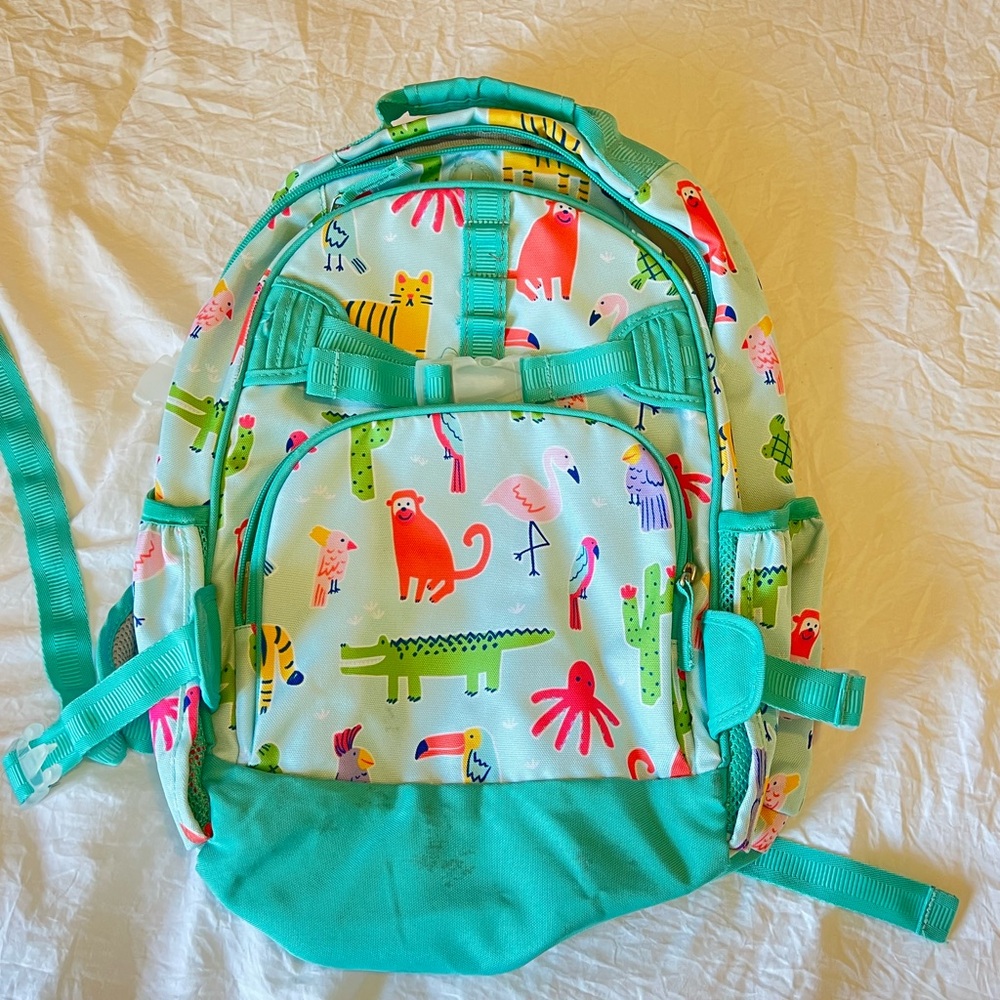 Pottery Barn Kids Teal Animal Print Backpack